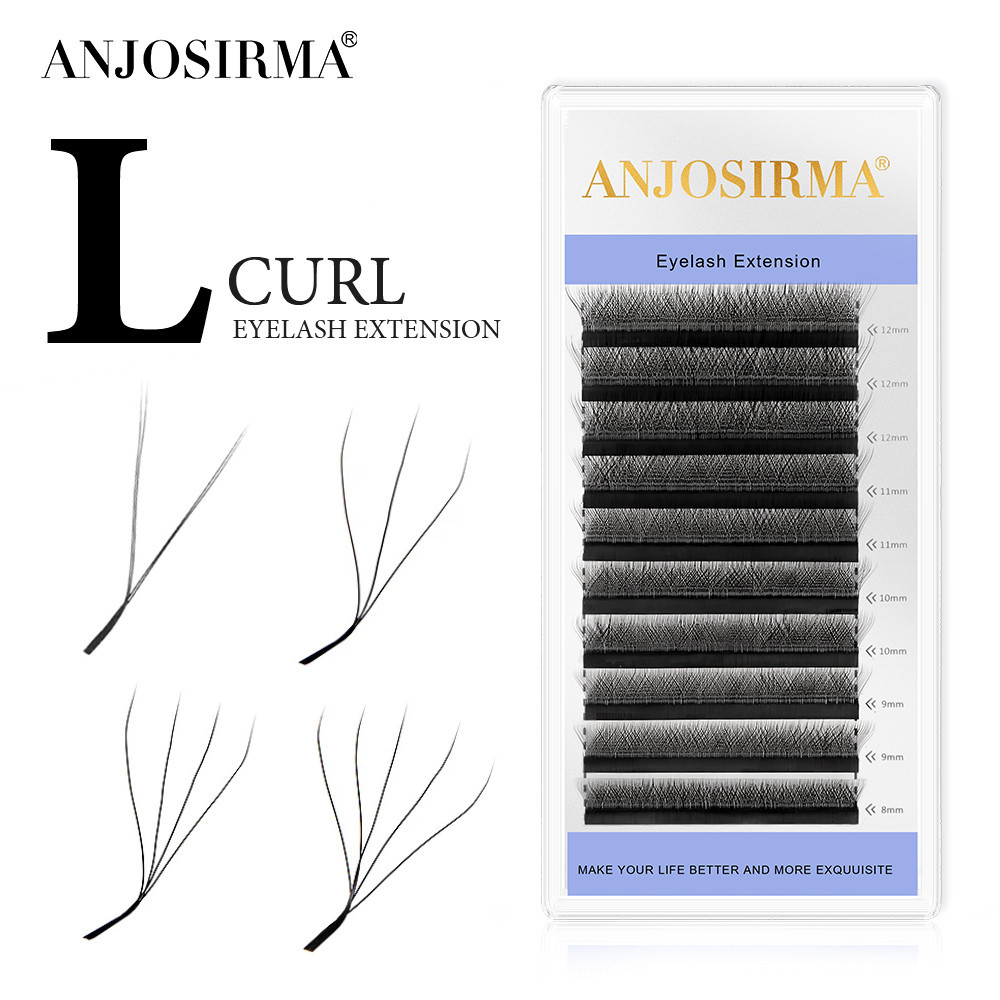 Anjosirma YY/3D/4D/5D W-Shape L Curly False Lashes Full Dense ขนตาส่วนบุคคล Extension Professional Matte สีดําขนตาใช้งานง่าย