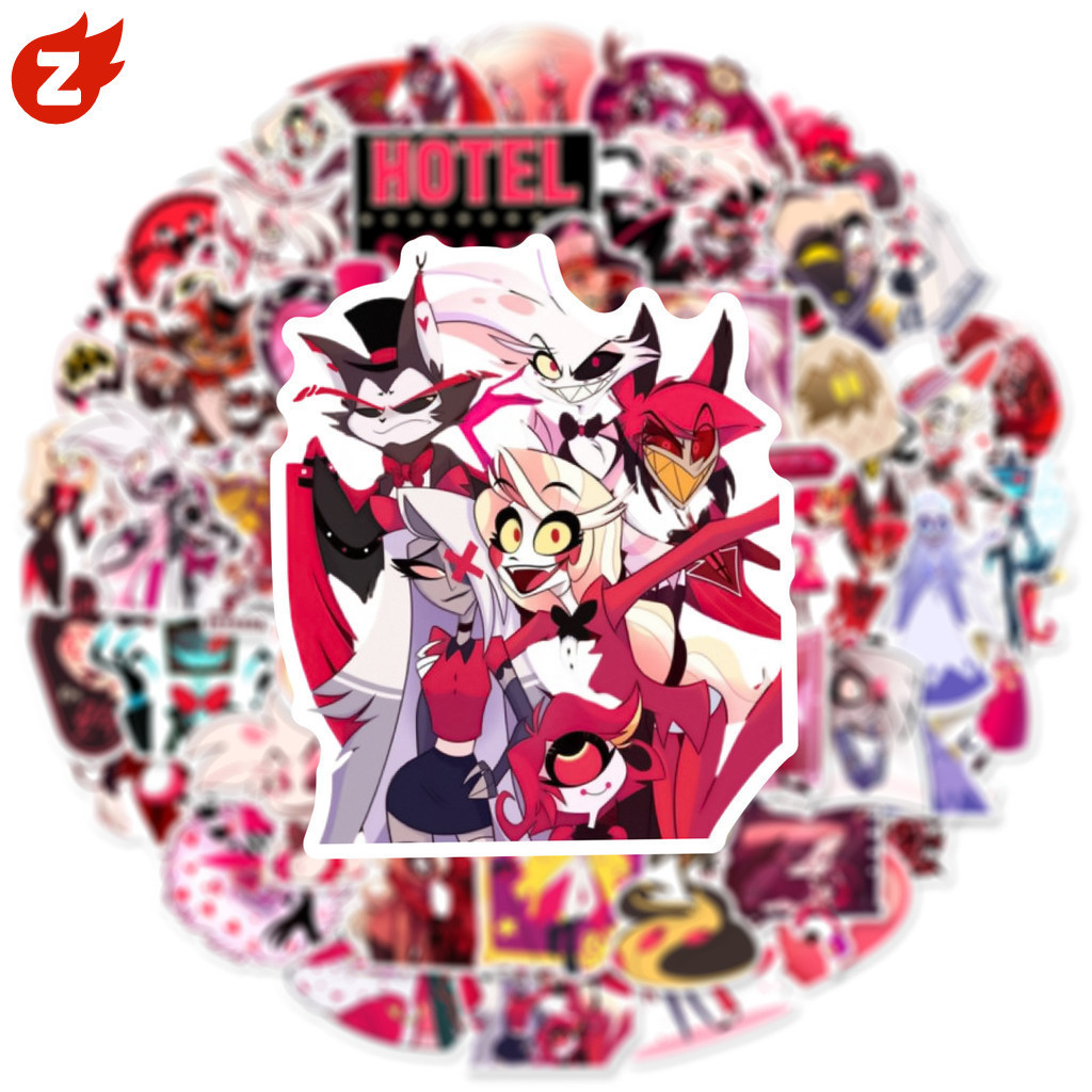 56 แผ่น Hazbin Hotel Hell Inn สติ๊กเกอร์กราฟฟิตีเคสโทรศัพท์สติกเกอร์กันน้ํา