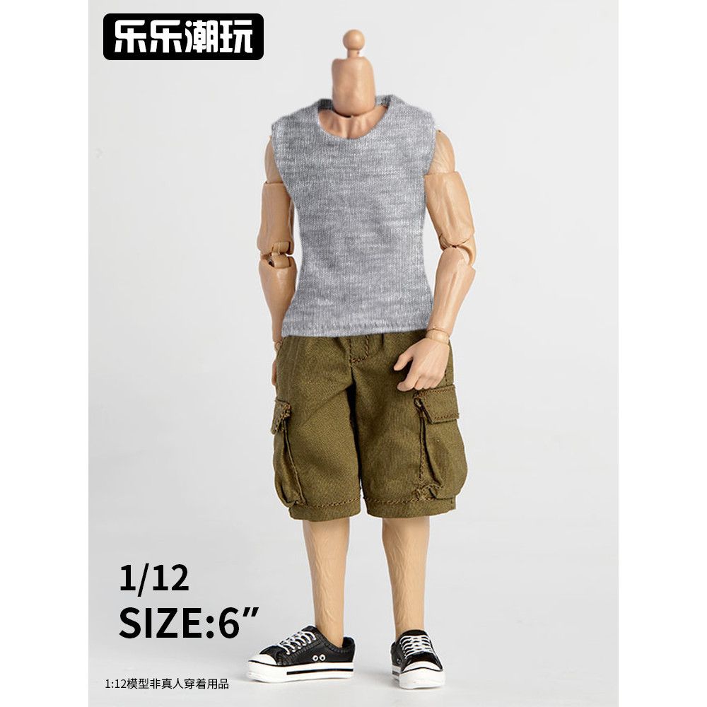 [เลเล่ อินเทรนด์เล่น] 1: 12 เสื้อผ้าตุ๊กตาทหารอินเทรนด์ 20 ซม. เสื้อกั๊ก ชุดเอี๊ยม 1/12 รูปการกระทําผู้ชายผู้หญิง