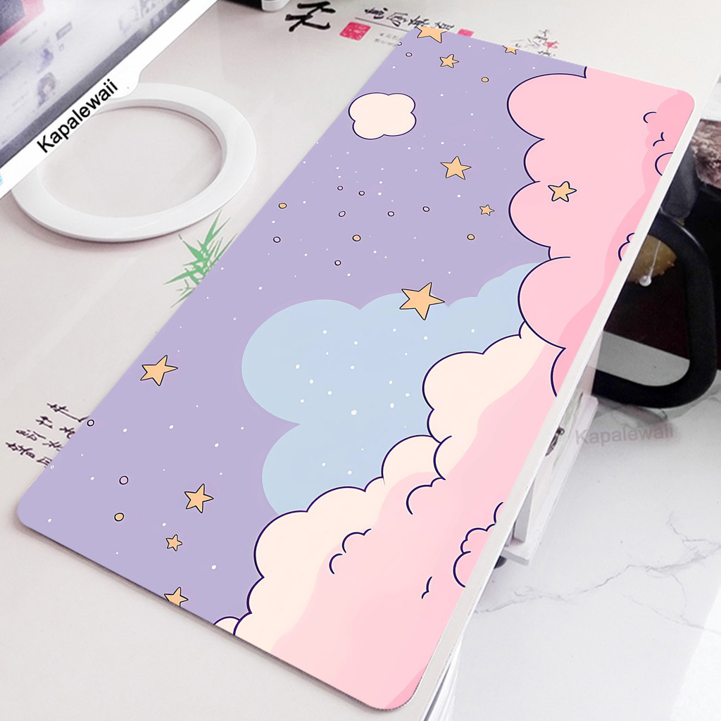 แผ่นรองเมาส์อวกาศ Pc ยาง Mousepad Apoio De Pulso Teclado แผ่นรองเมาส์ Kawaii น่ารักแป้นพิมพ์แผ่นสํานักงานขนาดใหญ่โต๊ะ Protector Mat