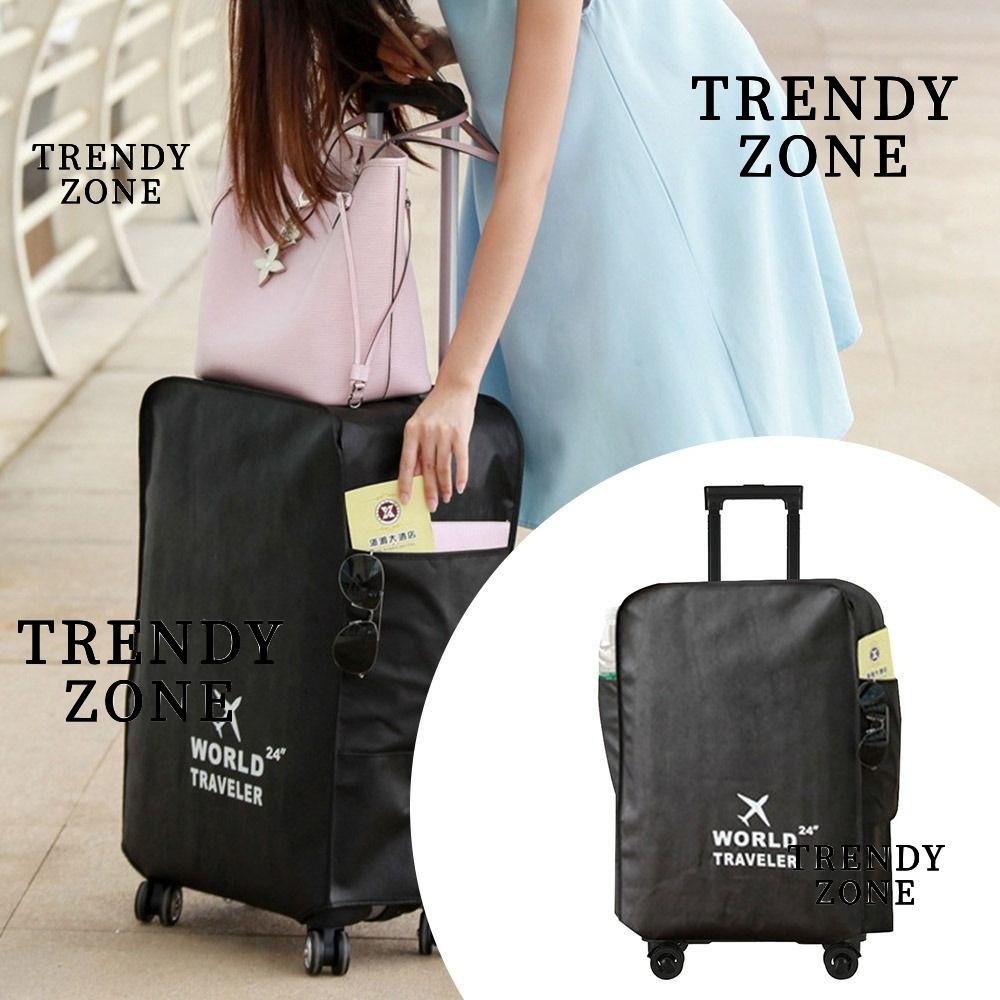 Trendyzone ผ้าคลุมกระเป๋าเดินทาง, ผ้าคลุมป้องกันกระเป๋าเดินทางที่ทนต่อการสึกหรอกันฝุ่น, ผ้าคลุมป้องกันกระเป๋าเดินทางกันน้ําขนาด 20-30 นิ้วแบบปรับได้