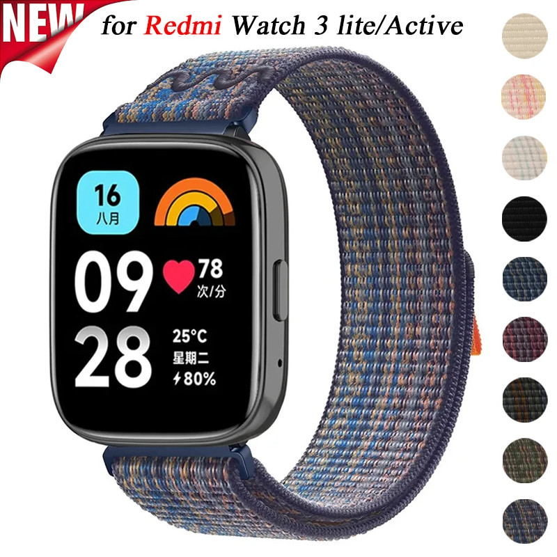 สายรัดไนลอนสําหรับ Redmi Watch 3 Ltie 22 มม.20 มม.กีฬาสําหรับ Xiaomi Mi Watch3 Active สําหรับ Samsung Galaxy Watch 6 5 4 Series