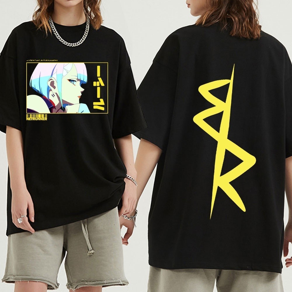 ใหม่ ญี ่ ปุ ่ นอะนิเมะ Lucy Cyberpunk Edgerunners เสื ้ อยืดพิมพ ์ ผู ้ ชายผู ้ หญิงแขนสั ้ น T เสื ้ อขนาดใหญ ่ Cozy H
