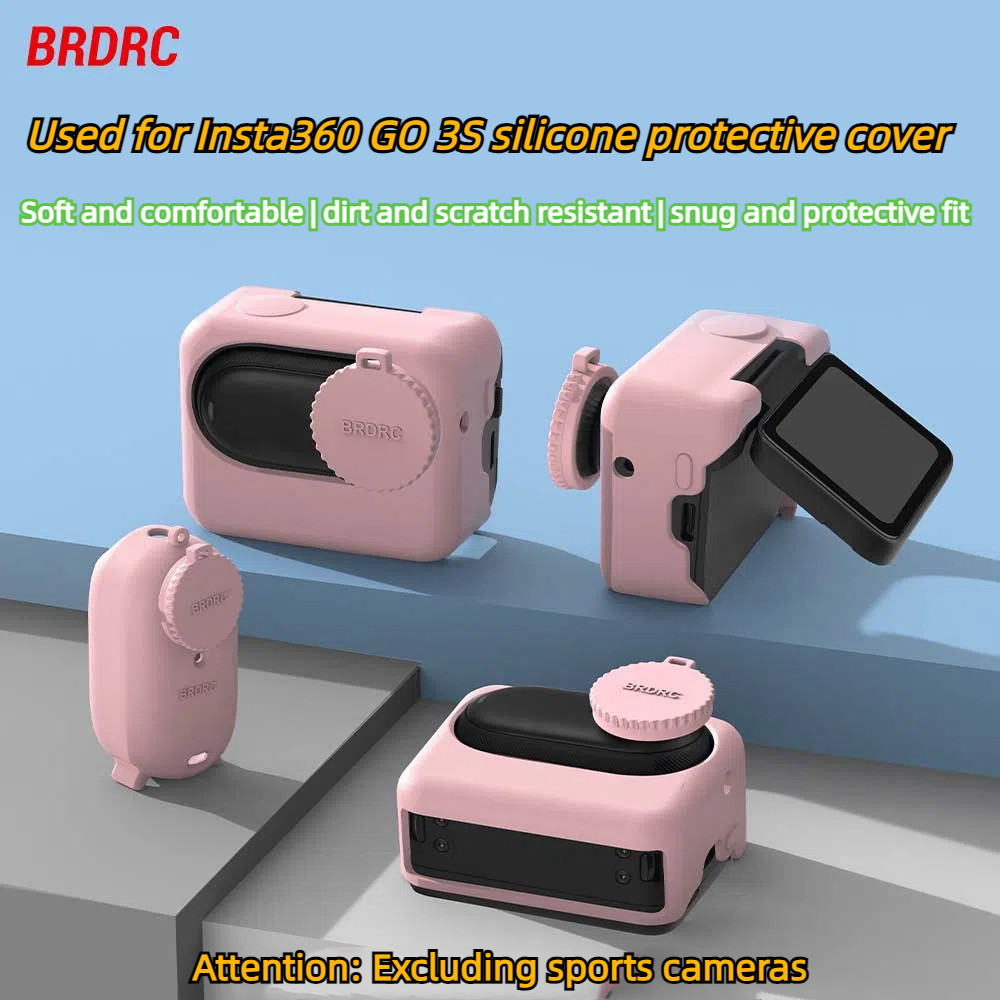 Brdrc เคสซิลิโคนสําหรับ Insta360 GO 3S กล้องฝาครอบป้องกัน Scratch-proof Shell ผิวนุ่มมาตรฐานยาง