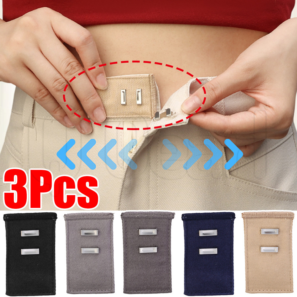 3ชิ้นเอวขยายหัวเข็มขัด-สําหรับกางเกงแน่น,กางเกงยีนส์-กางเกงunisex Denim Extenderปุ่ม-กางเกงเอวExpander Snap-DIYอุปกรณ์เย็บผ้า-ที่ถอดออกได้,ปรับ