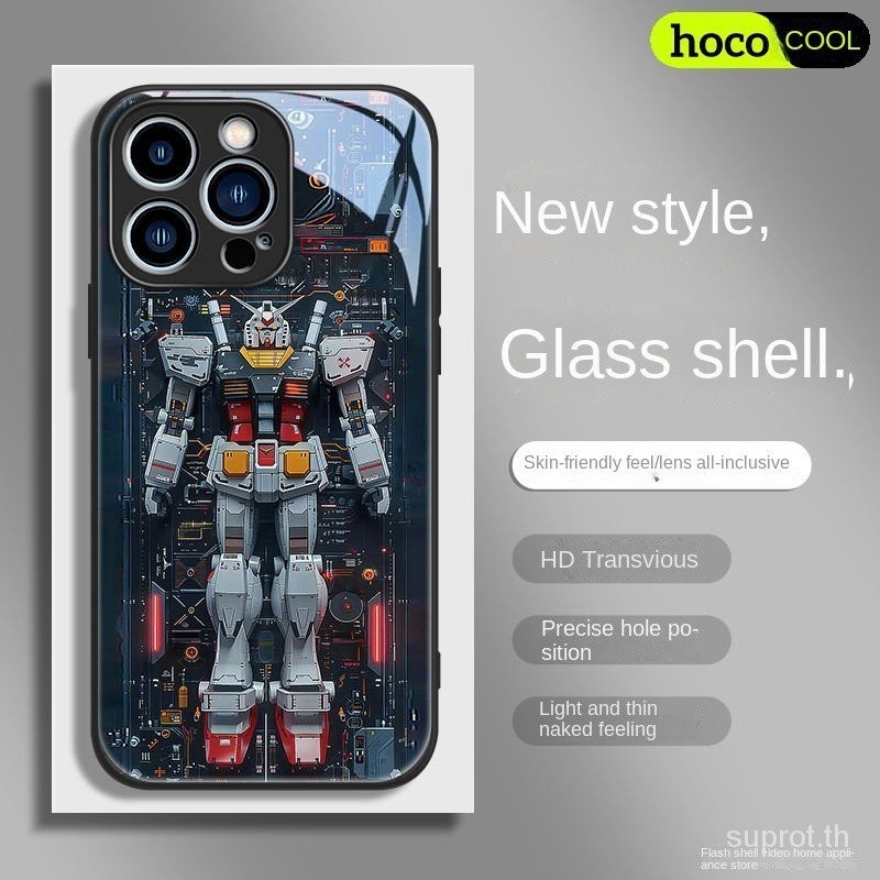 เคสมือถือกันดั้มเมชาเย็นสำหรับ iPhone 7 8 14 15 PLUS 13 14 15 PROMAX แก้วกันฝุ่น11 12 13 14 15 Pro เคสกันกระแทก XR x xmax เคสแข็งกันกระแทก