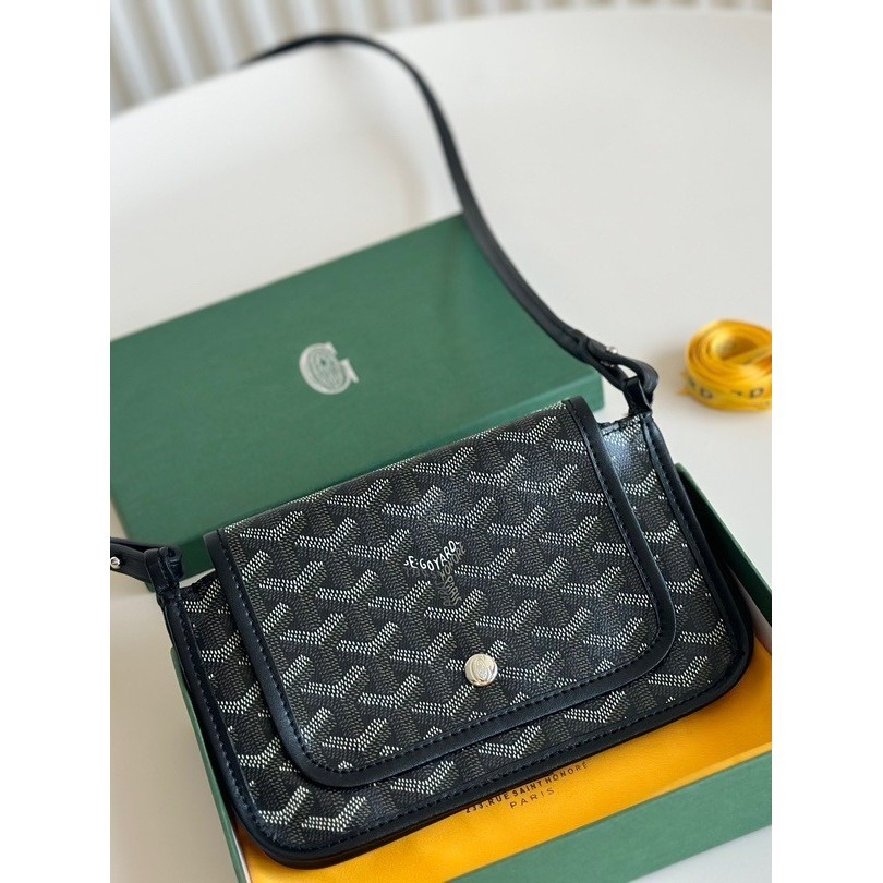 O1qd goyard กระเป๋าซองจดหมายสามชั้นกระเป๋าสะพายข้างกระเป๋าสะพายข้างกระเป๋ากล้องหนังสือสีแดงขนาดเล็ก 