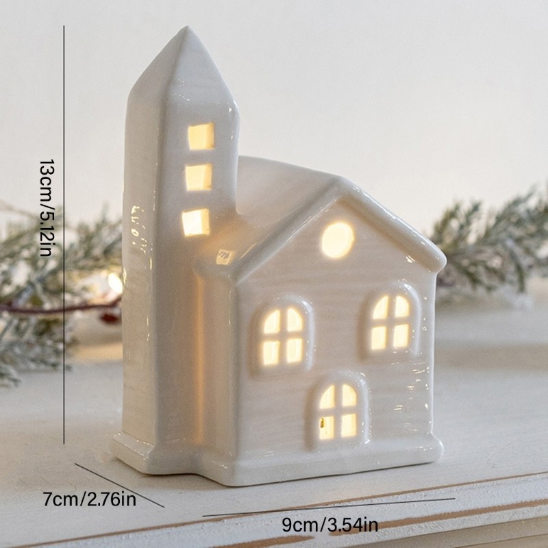 ตุ๊กตาปั้นดินเผาแบบบ้านจำลอง ไฟled 🎄 เครื่องประดับตกแต่งบ้าน ธ.ค. - รูปที่ 2