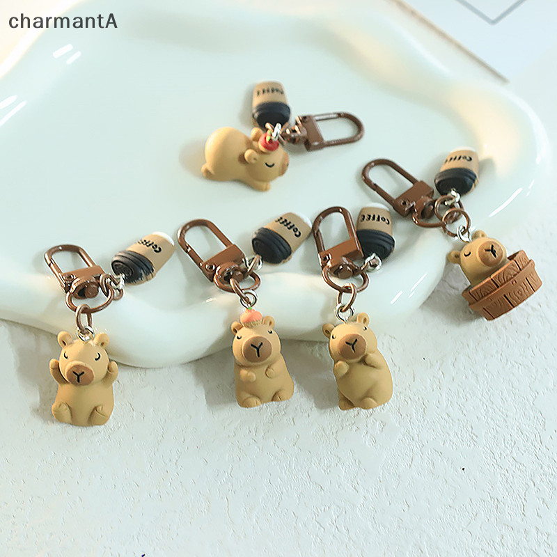 Charmanta การ์ตูน Kapibala พวงกุญแจ Capybara โทรศัพท์จี้หูฟัง Ch กระเป๋าตกแต่งรถพวงกุญแจ VN