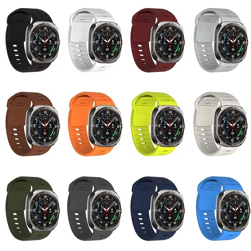 สายรัดสําหรับ Samsung Galaxy Watch Ultra 47 มม.ซิลิโคนสร้อยข้อมือกีฬาแบบนุ่มสําหรับ Galaxy Ultra 47 MM เปลี่ยนสายนาฬิกาอุปกรณ์เสริม