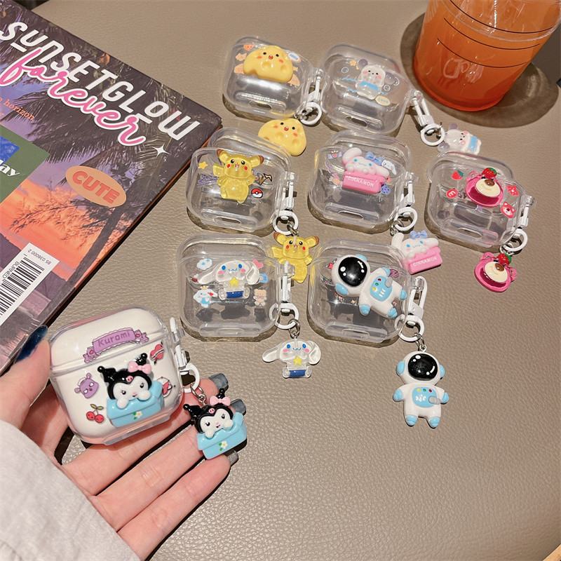 สําหรับ GOOJODOQ J227 เคส Case เคสหูฟังน่ารัก Kulomi Strawberry Bear นักบินอวกาศ