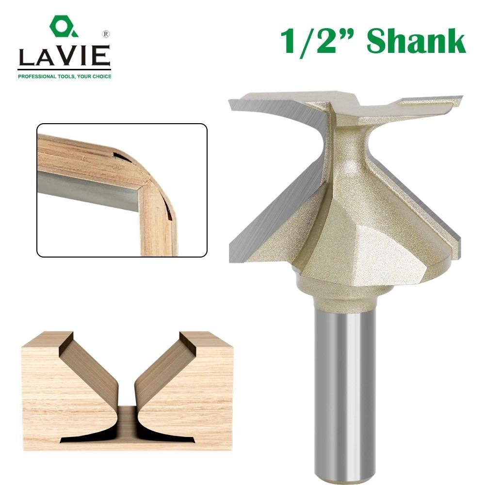 LAVIE 1PC 12.7 มม.หรือ 1/2 Shank Arc ดัดมีดไม่มีรอยต่อ golden Forming มีด R18/50 Router Bits สําหรับไม้ประตู/ผนังตู้