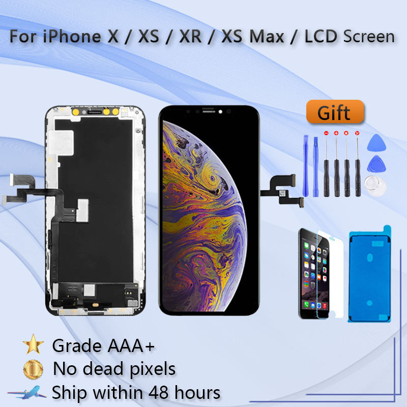 Aaa + สําหรับ IPhone X XR XS MAX OLED จอแสดงผล LCD สําหรับ IPhone X XS MAX INCELL LCD Touch Screen D