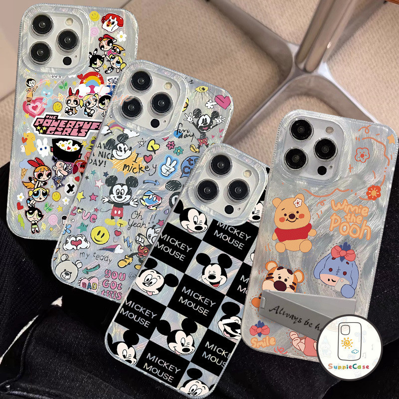 เคสไอโฟน IPhone XR 11 13 12 15 14 Pro Max 7Plus 14 7 15 8 Plus X XS MAX SE 2020 Winnie แมวเมาส์ การ์ตูนดูเดิล