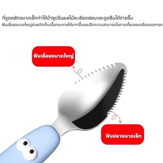 <พร้อมส่ง>ช้อนป้อนข้าวเด็ก 2 หัว ช้อนขูดผลไม้ ช้อนซิลิโคน ช้อนป้อนอาหาร ช้อนป้อนข้าวเด็ก