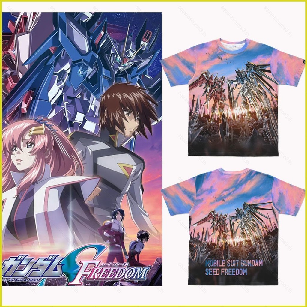 Sq3 Mobile Suit Gundam SEED FREEDOM คอสเพลย์ผ้า 3D ฤดูร้อนเสื้อยืดอะนิเมะแขนสั้นด้านบน