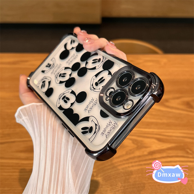 การ์ตูน Mickey Clear กันกระแทกเคสโทรศัพท์สําหรับ Vivo V40 Pro Lite X200 Pro Mini Y300 Y200 Pro 5G Y28 Y38 Y18 4G 5G ฝาครอบกันชนป้องกันโปร่งใสหรูหราปลอกนุ่ม