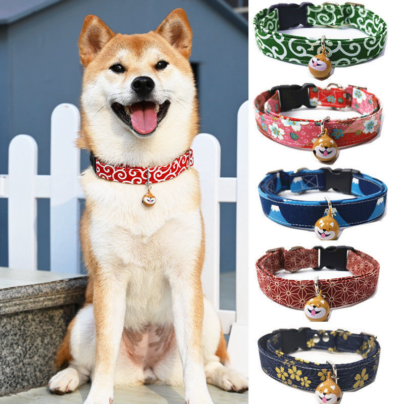 ปลอกคอลาย Tangcao ของ Ruichai ปลอกคอสุนัขสไตล์ญี่ปุ่น Shiba Inu Corgi สัตว์เลี้ยงขนาดเล็ก ※ 8.5