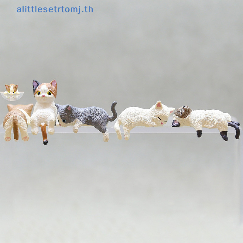 Alittleseการ์ตูนจําลองปลาขอบแขวนแมวพิพิธภัณฑ์สัตว์น้ําเครื่องประดับหุ่นภูมิทัศน์ขนาดเล็กตกแต่งบ้านน่ารักของขวัญเดสก์ทอป ไทย