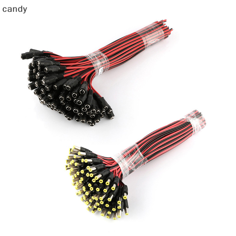 Ndy 5pcs Male + 5pcs หญิงแจ็คสาย Pigtail กล้องวงจรปิด Adaptor ปลั๊กขั้วต่อ DC 12V 2.1x5.5 มม.N