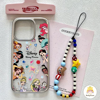 คอลเลคชั่นเจ้าหญิงแสนสวยผีเสื้อชวน สร้อยข้อมือกรอบไฟฟ้า เคสIPhone 11 16 13 15 12 14 Pro Max 7 8 15 Plus X XS XR MAX SE