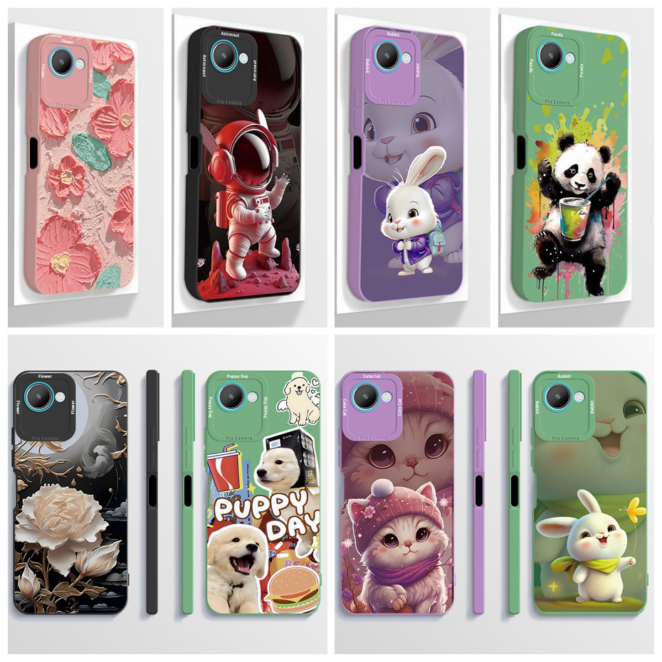 สําหรับrealme C30 C30s Narzo 50i Primeเคสโทรศัพท์สุนทรียศาสตร์การ์ตูนนักบินอวกาศซิลิโคนอ่อนนุ่มปกหลังปลอกกันกระแทก