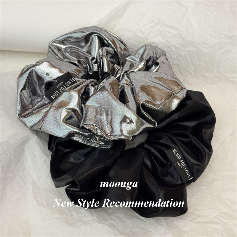 Mouga/ผ้าเงินปืนสีcrunchyผมtieแฟชั่นผมtie High-Endยางรัดหญิงผูกผมอุปกรณ์เสริม