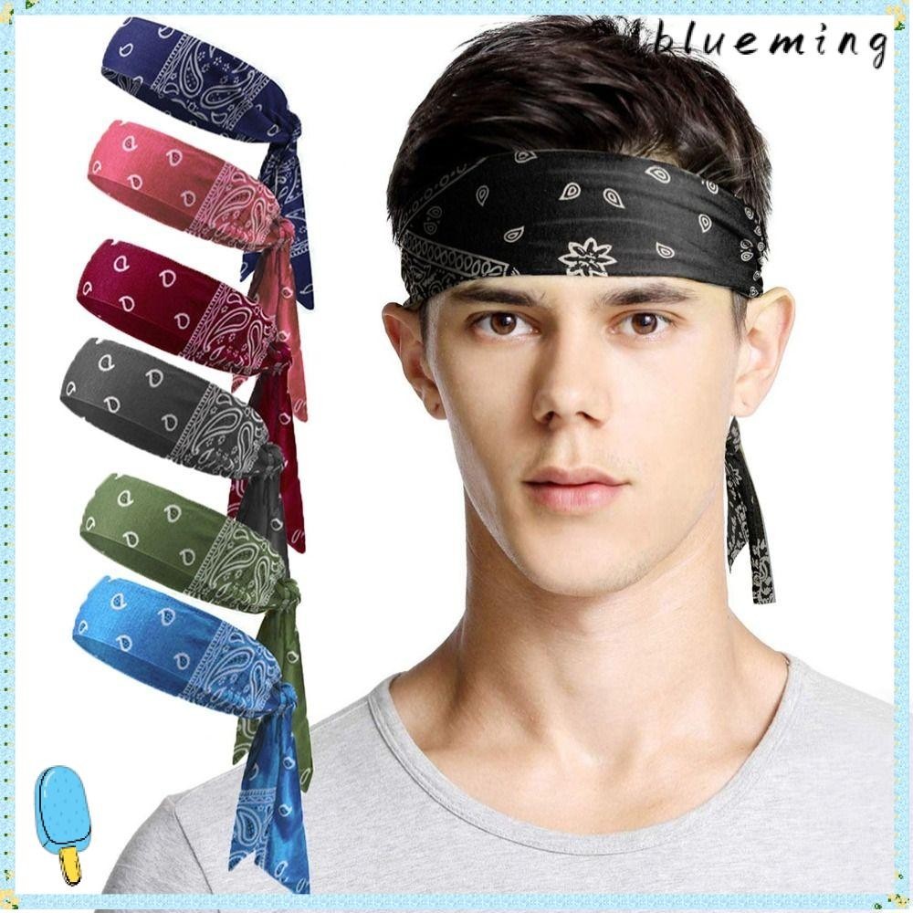 Blueming2 Tie Back Headbands,ผ้าฝ้ายยืดกีฬาHairBand,Handmade Elastic Moisture Wicking Running Headbandsผู้ชายผู้หญิง
