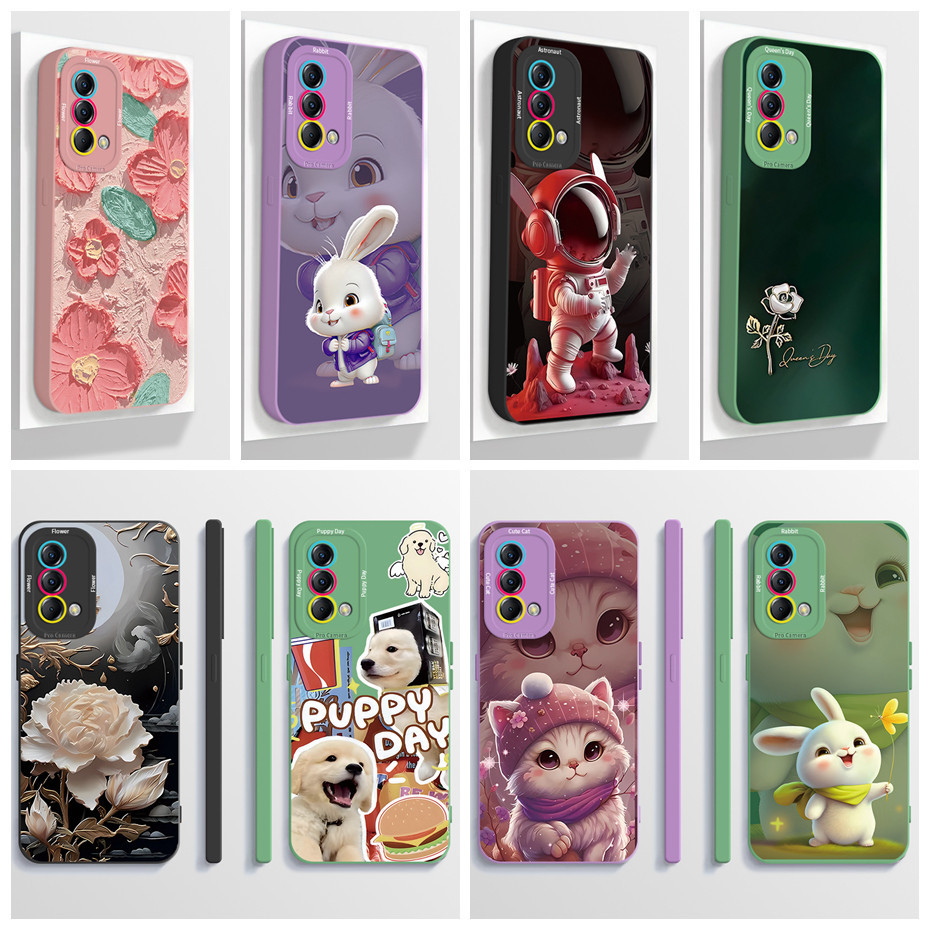 สําหรับrealme GT Master Editionเคสโทรศัพท์สุนทรียศาสตร์การ์ตูนนักบินอวกาศเลนส์ป้องกันกันกระแทกซิลิโคนเหลวปกหลังปลอก