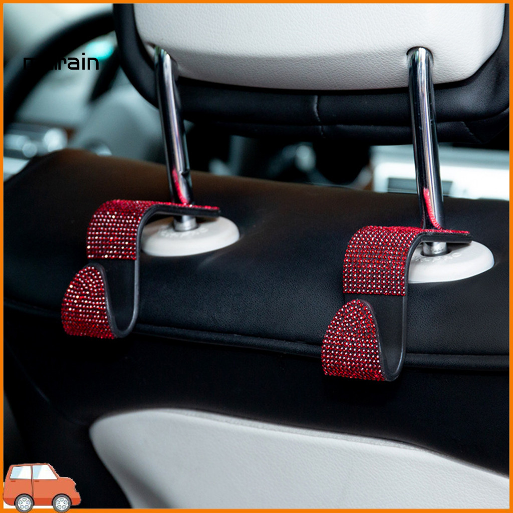 [Ma] ประณีตรถแขวนครึ่งเปิดออกแบบ PP Rhinestone Auto Seat Back Hook อุปกรณ์ตกแต่งภายใน