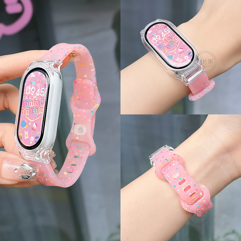 เจลลี่ใสซิลิโคนสําหรับ เสี่ยวหมี่ ไมล์ วงดนตรี 9 8 7 6 5 สร้อยข้อมือสมาร์ทสายรัดข้อมือสายรัดข้อมือสายรัดข้อมือระบายอากาศสําหรับ ไมล์ วงดนตรี 3 4 ไมล์8 อุปก