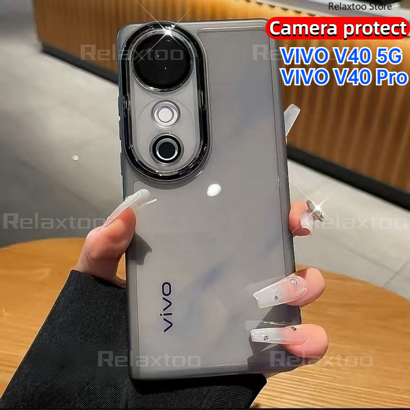 VIVOV40 VIVOV50 5GปลอกใสสําหรับVivo V40 V50 Pro Lite E V40Pro V50Pro V50E V 40Pro VIVOV40Pro 5Gโปร่งใสนุ่มเคสโทรศัพท์แฟชั่นคู่กันกระแทกกล้องป้องกันปกหลัง
