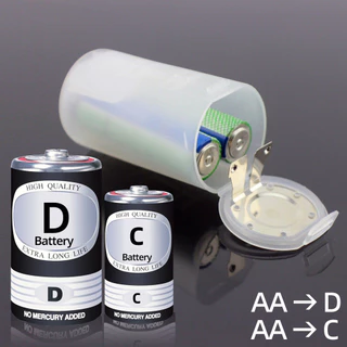 ชิ้น2 * AA To D/1AA to C ขนาดที่ยึดแบตเตอรี่2AA Dแบตเตอรี่อะแดปเตอร์แปลง2 AA Switcher Converterกล่อง D C Battery