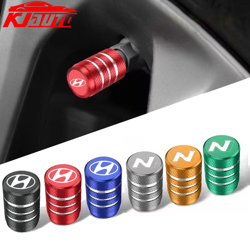 4pcs Hyundai รถล้อแม็กยางวาล์วหมวก Tyre Stem ครอบคลุม Airdust ปลั๊กสําหรับ N Line Stagazer Creta Acc