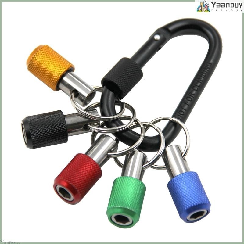 Yaa 5 ชิ้น 1 4 นิ้วพวงกุญแจปฏิบัติ Hex Shank ไขควงผู้ถือบิตแถบขยาย