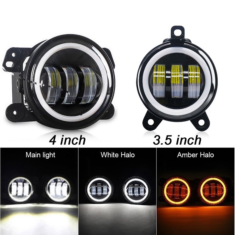 ไฟตัดหมอก LED สีเหลืองขนาด60W 4นิ้วสำหรับรถยนต์รถจักรยานยนต์