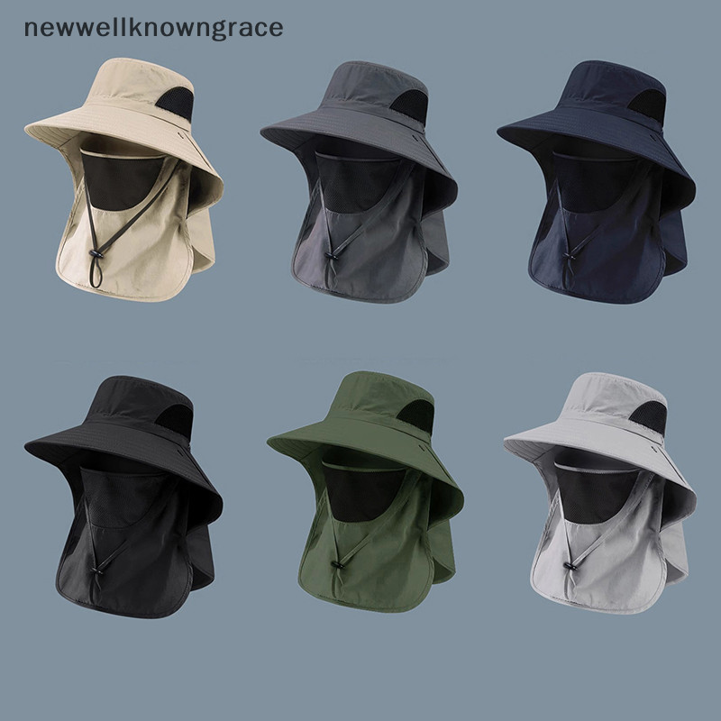Nwt ฤดูร้อน Sun หมวกป้องกันรังสียูวีกลางแจ้ง Hung หมวกตกปลาสําหรับผู้ชายผู้หญิงเดินป่า Camping Visor ถังหมวกคอ Flap หมวกชาวประมง GR