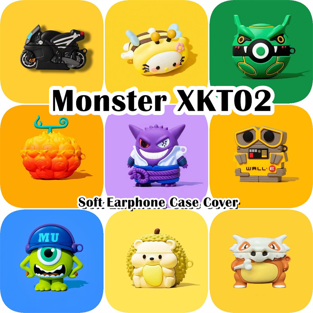 READY STOCK!นําไปใช้กับ Monster XKT02 เคส Case เคสหูฟัง การ์ตูนสร้างสรรค์ ซิลิโคนนุ่ม เคส เคสหูฟัง