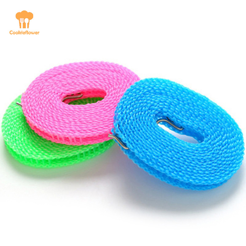 Ckfr Windproof Clothesline 3/5/8/10 เมตร ทนทาน Travel Clothes Line เชือกเสื้อผ้าแบบพกพาความยาวสายปรับลื่นเส้นใหม่