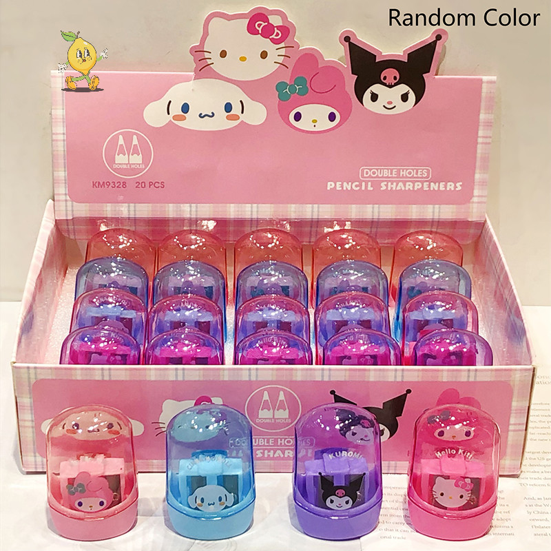 [mozh] Kawaii Sanrio กบเหลาดินสอ Hello Kitty Kuromi Cinnamoroll นักเรียน Double Hole กบเหลาดินสอเครื่องเขียนอุปกรณ์การเรียน [TH]