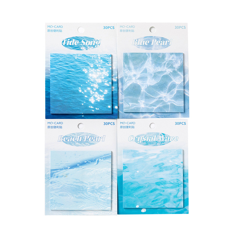 30 ชิ้น/แพ็ค Blue Ocean Sticky Note Pads Memo Pads Anti-forgetting Reminder หมายเหตุ DIY ตกแต่งบ้าน Wall Photo ตกแต่งผนังกลับโรงเรียน