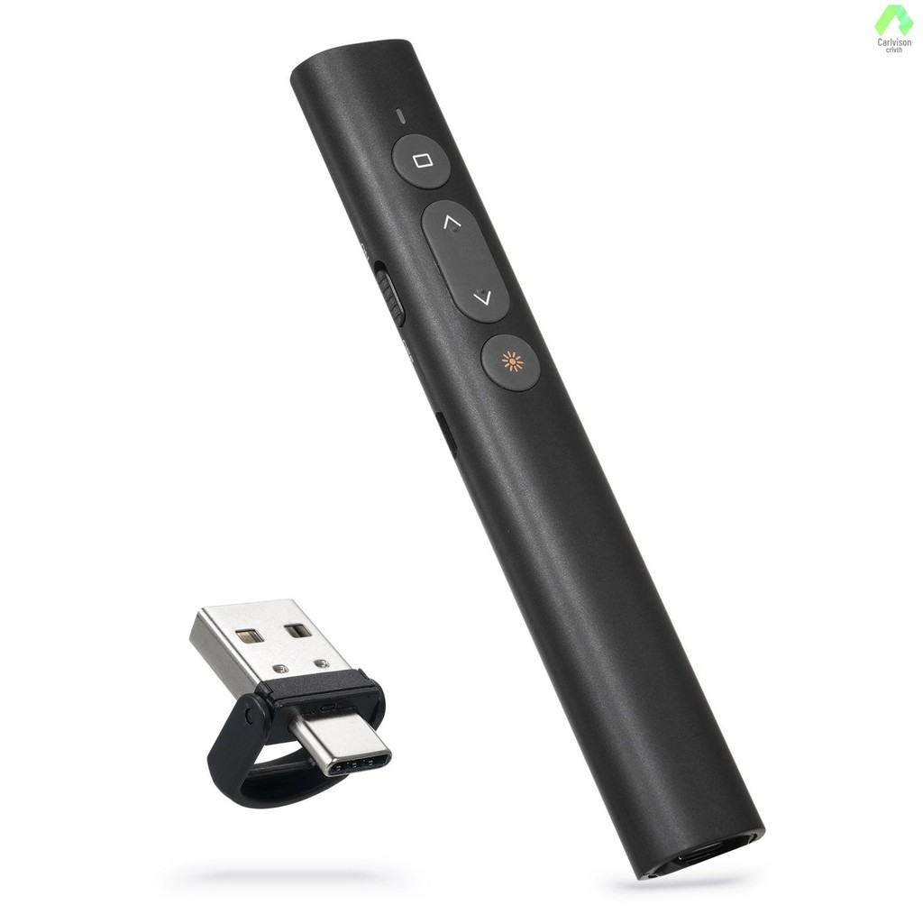 Bisofice Presenter Clicker ตัวรับสัญญาณไร้สาย Powerpoint Ppt พร้อม Usb/type Laser Presentation Pointer C Dual Head F [muwd]