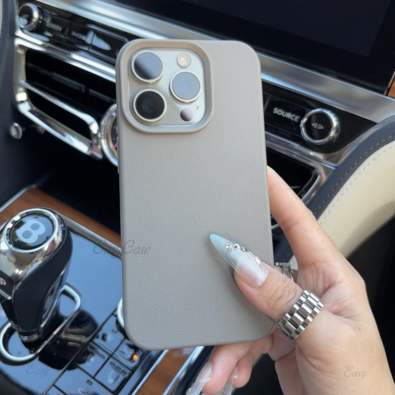 Ins สีทึบหนังเนื้อเคสโทรศัพท์ TPU soft case anti drop และ anti slip ฝาหลังสําหรับ iPhone 16 15 14 13 12 11 Pro Max ราคา ถูกที่สุด ดีลบีเคเค แกลเลอรีภาพที่ 6
