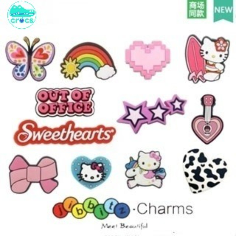 Cross jibbicz รองเท้าแตะตกแต่ง รองเท้าแตะไขว้ รองเท้าแตะกระดุม PVC Cross Charm