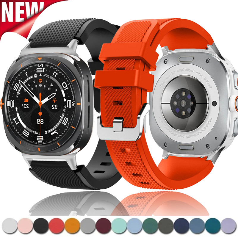 สายซิลิโคน Twill เข้ากันได้กับ Samsung Galaxy Watch Ultra 47 มม. กีฬาและการพักผ่อนสําหรับ Galaxy Watch 7 Ultra Watch อุปกรณ์เสริม
