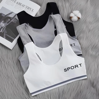 เสื้อซับในเด็ก สปอร์ตบรา ชุดชั้นในเด็กผู้หญิง เด็กวัยรุ่น มีฟองน้ำในตัวถอดได้ งานผ้าฝ้ายเนื้อนุ่ม สวมใส่สบาย