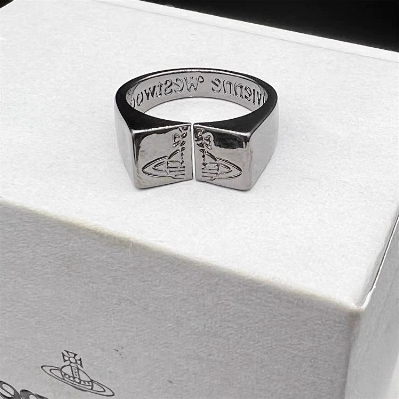 ยุโรปและอเมริกาใหม่เงินสีดําแตกดาวเสาร์เปิดแหวนสําหรับคู่รัก,ฮิปฮอปสไตล์พังก์แหวนสี่เหลี่ยมแนวโน้ม - รูปที่ 7