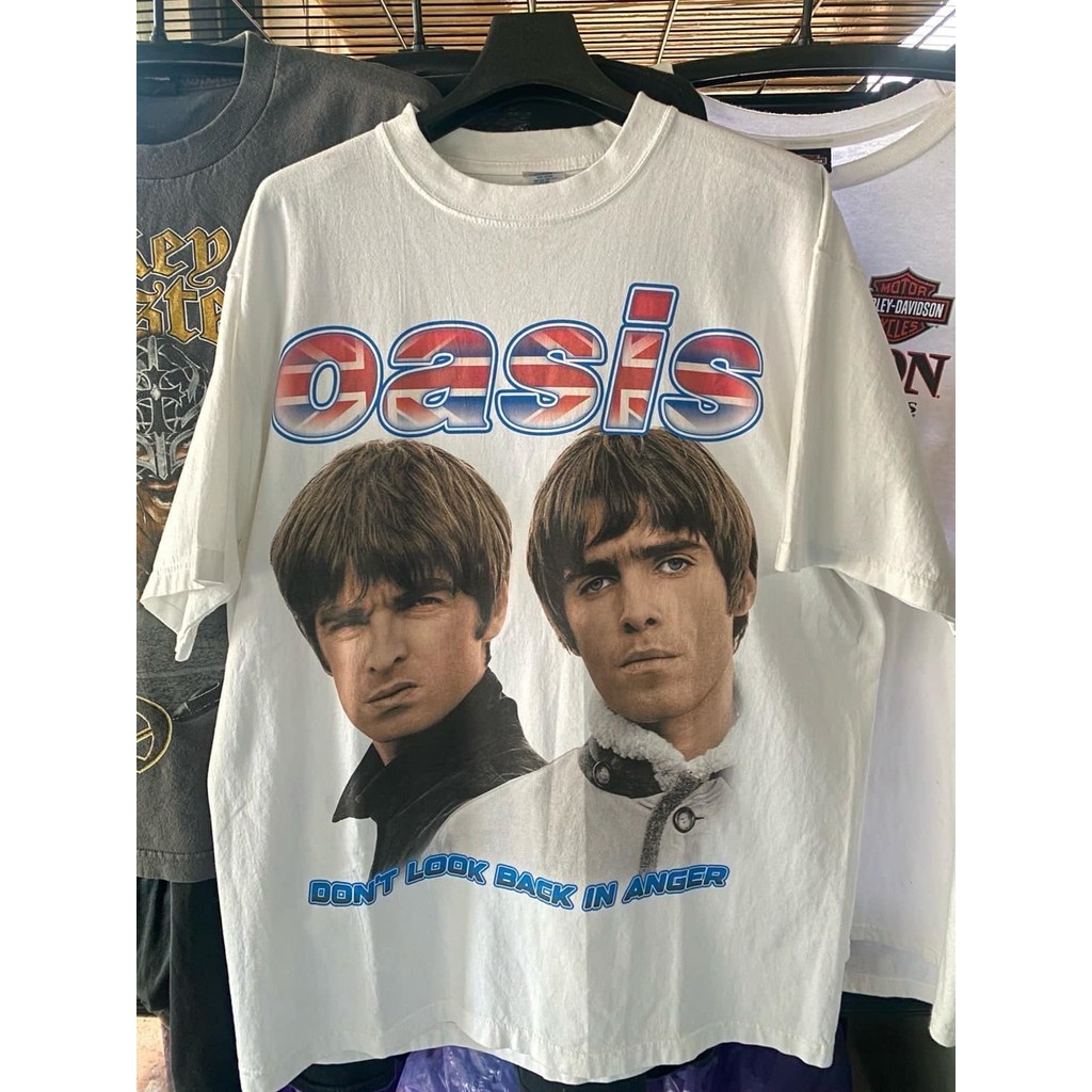 เสื้อวง OASIS วงร็อค ไม่มีตะเข็บข้าง คอฟิต เสื้อผ้าผู้ชาย เสื้อทัวร์ วงร็อคต่างประเทศ unisex