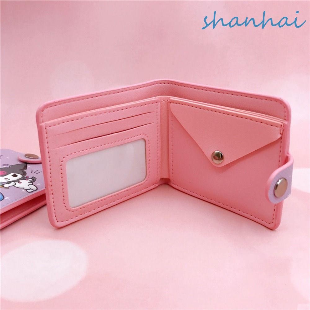 SHANHAI กระเป๋าสตางค์ กระเป๋าใส่เหรียญ หนัง PU ลายการ์ตูนคิตตี้ สุนัข แมว คุโรมิ น่ารัก แบบพกพา แฟชั่นสําหรับผู้หญิง