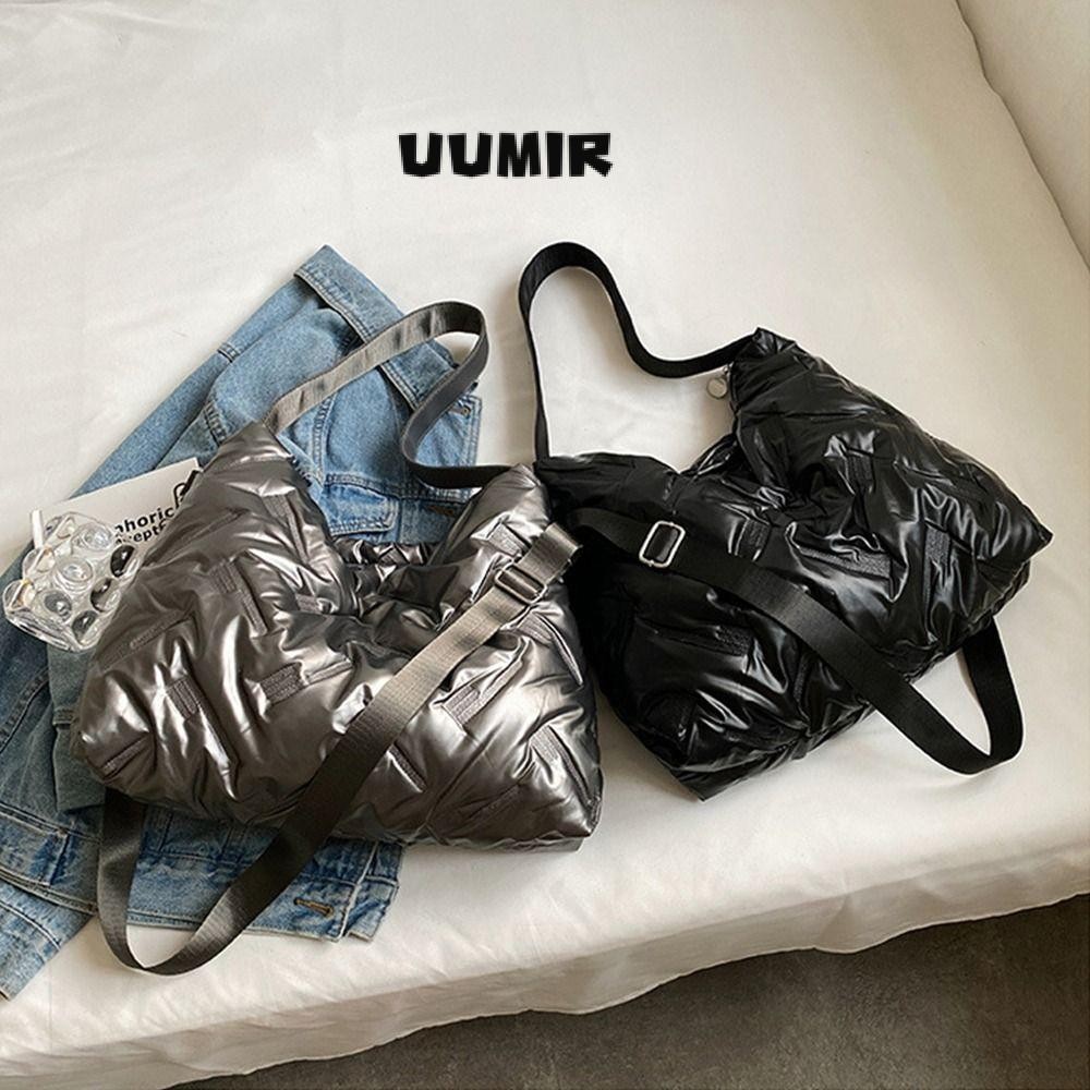 UUMIR กระเป๋าสะพายข้าง,ลงผ้าฝ้ายเบาะสีทึบกระเป๋า ผู้สื่อสาร,อเนกประสงค์ความจุขนาดใหญ่กระเป๋าถือผ้านวมสําหรับผู้หญิงผู้ช